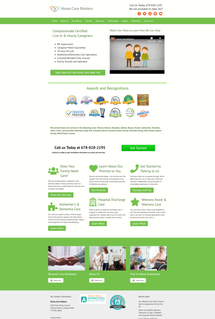 Home Care Website Sample