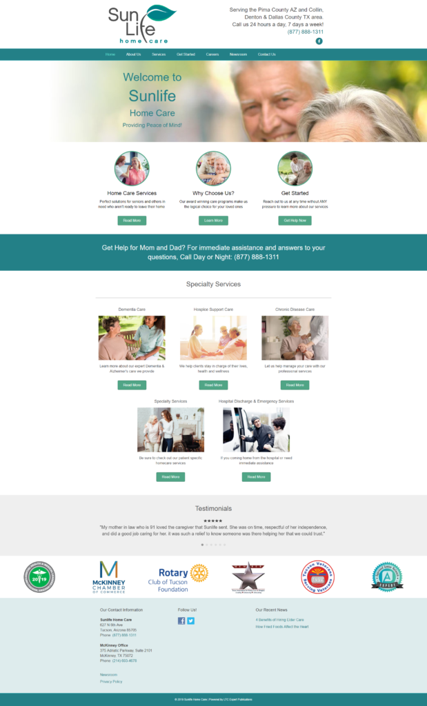 SEnior Care Website Sample 2